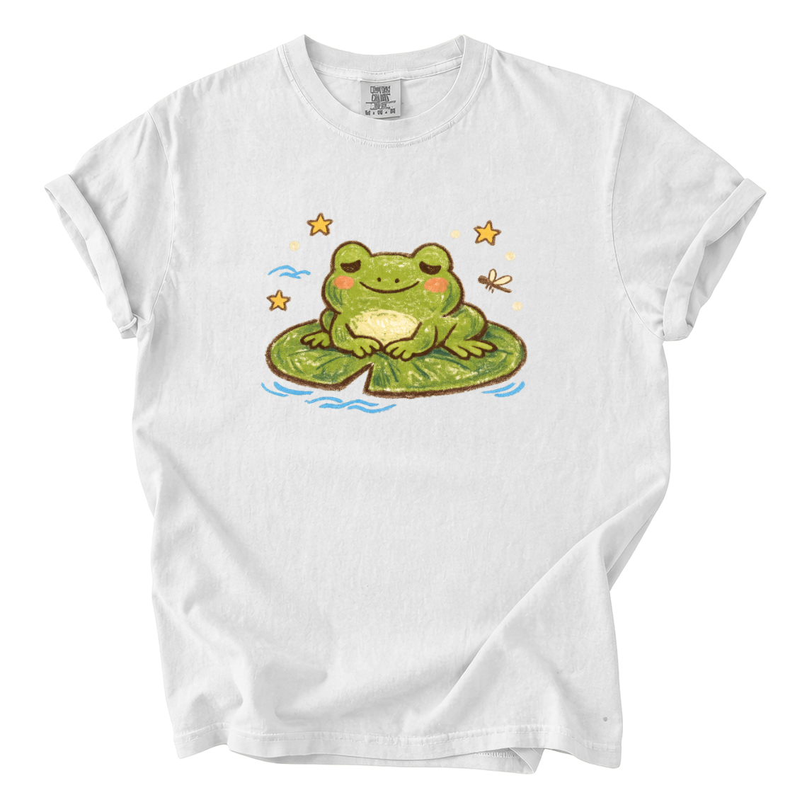 Frog on Lily Pad T-Shirt — Cute Meditating Frog Graphic Tee