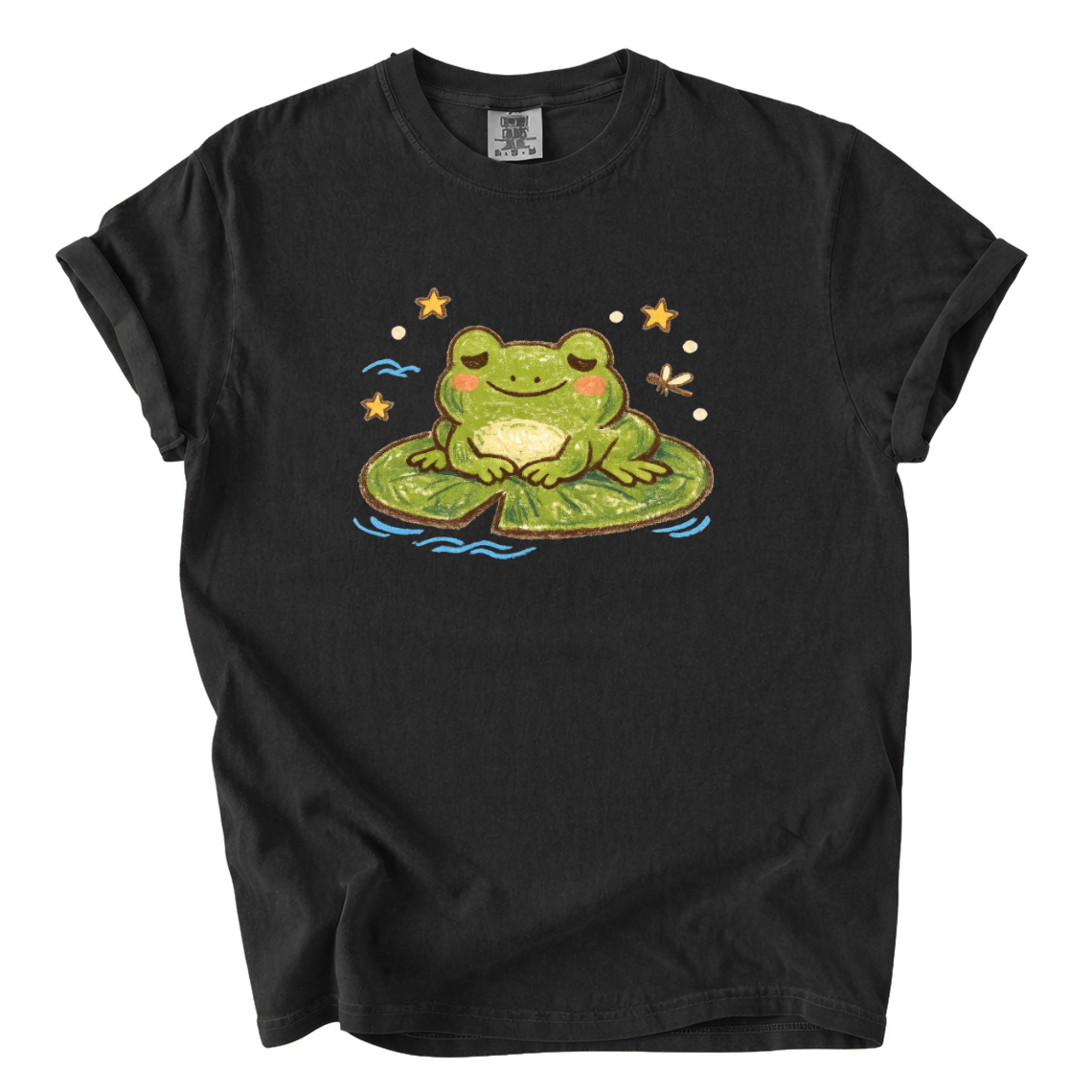 Frog on Lily Pad T-Shirt — Cute Meditating Frog Graphic Tee