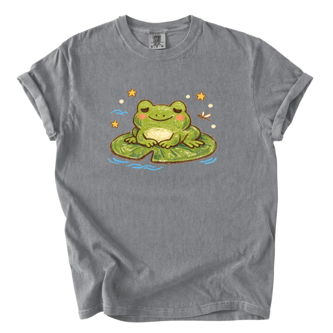Frog on Lily Pad T-Shirt — Cute Meditating Frog Graphic Tee