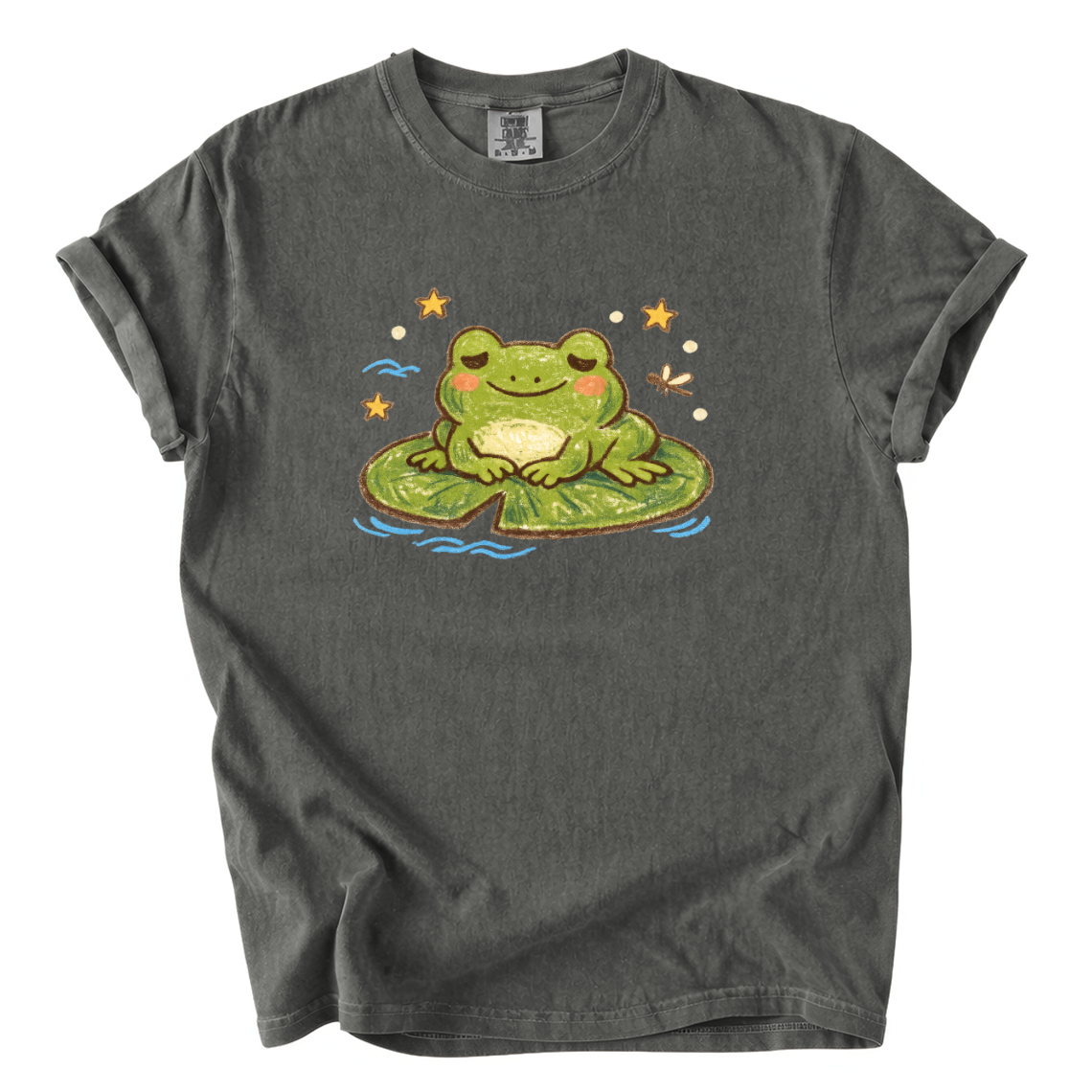 Frog on Lily Pad T-Shirt — Cute Meditating Frog Graphic Tee