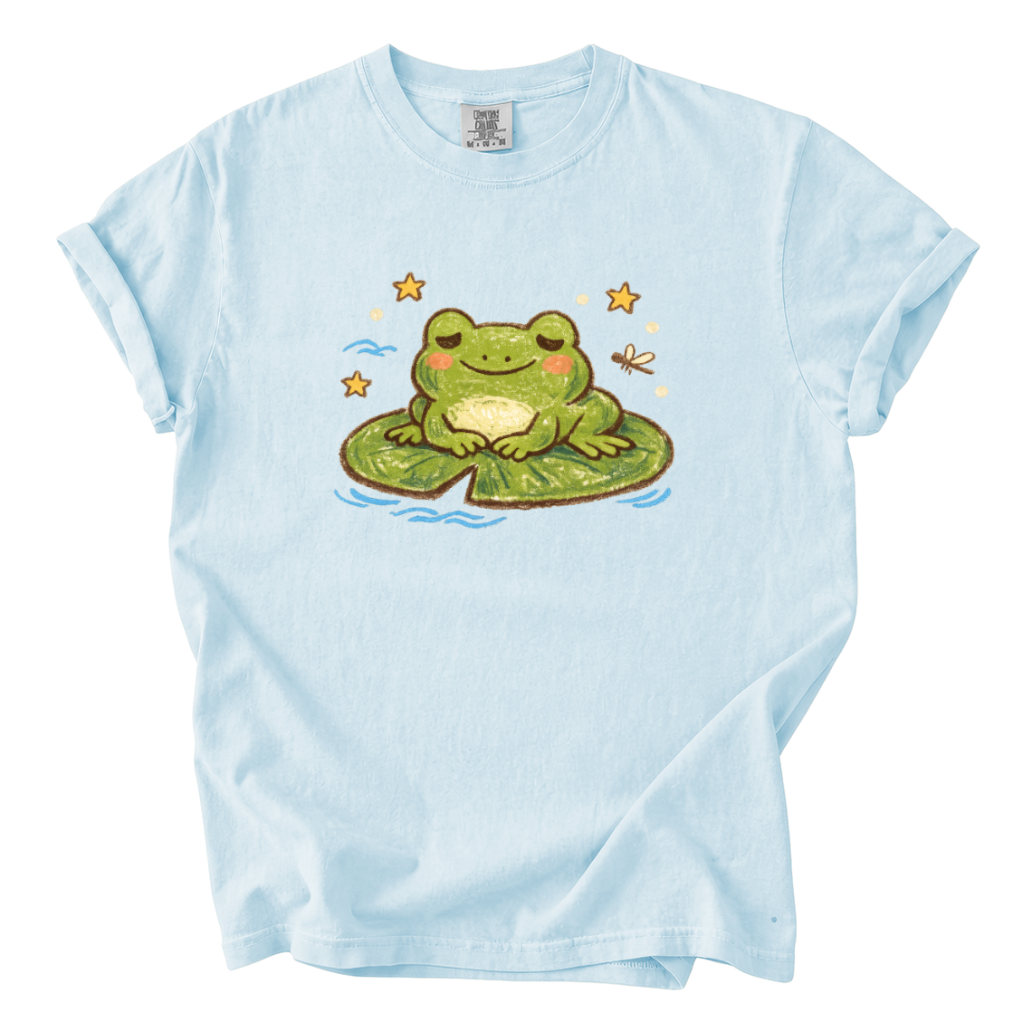 Frog on Lily Pad T-Shirt — Cute Meditating Frog Graphic Tee