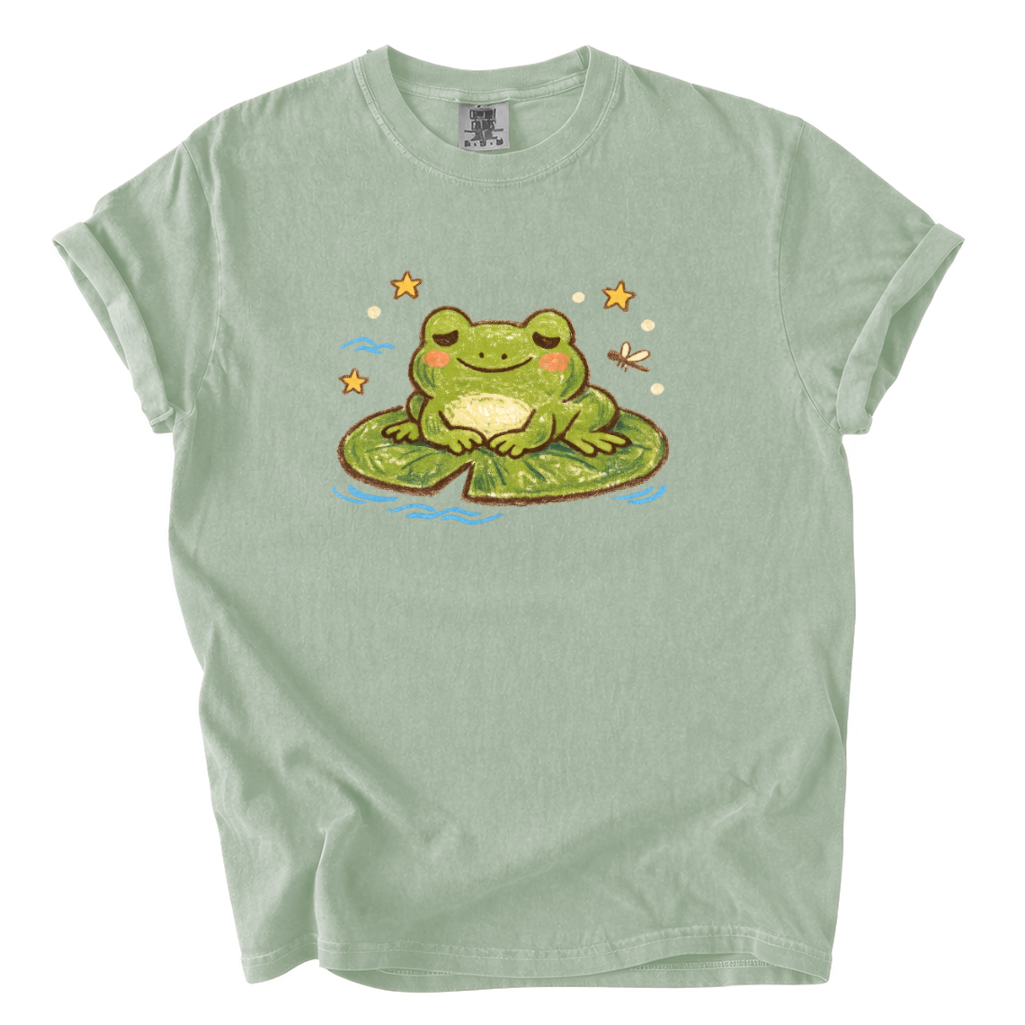 Frog on Lily Pad T-Shirt — Cute Meditating Frog Graphic Tee