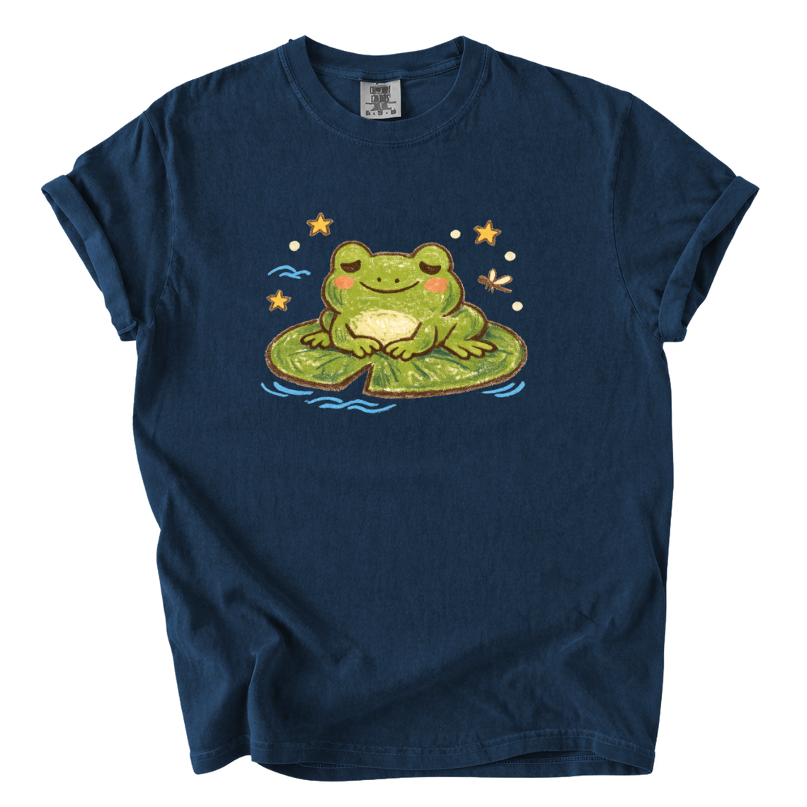 Frog on Lily Pad T-Shirt — Cute Meditating Frog Graphic Tee