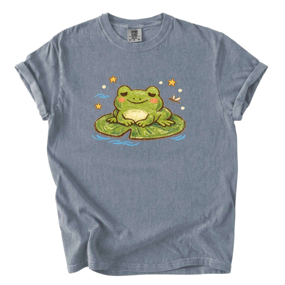 Frog on Lily Pad T-Shirt — Cute Meditating Frog Graphic Tee