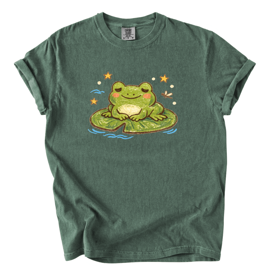Frog on Lily Pad T-Shirt — Cute Meditating Frog Graphic Tee