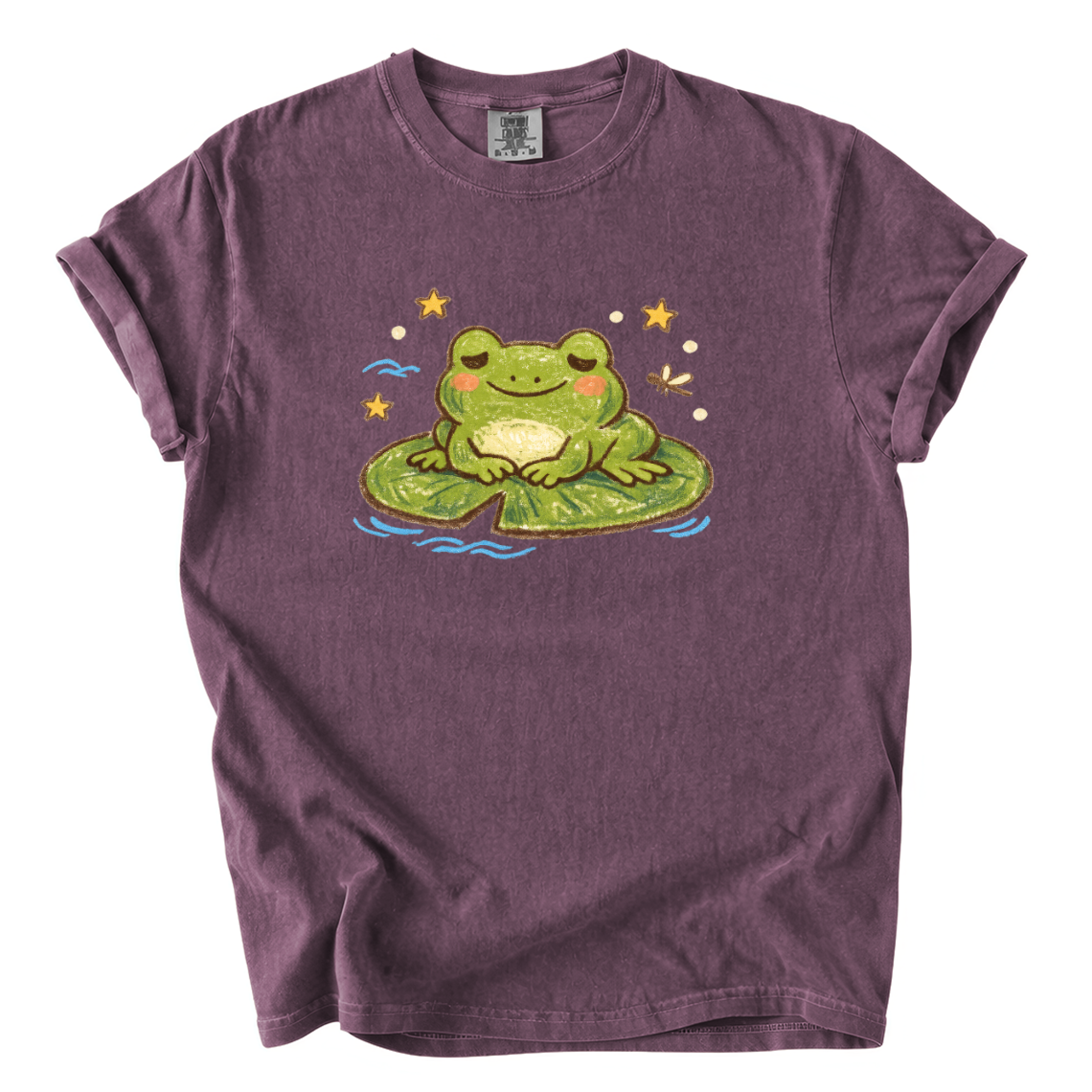 Frog on Lily Pad T-Shirt — Cute Meditating Frog Graphic Tee
