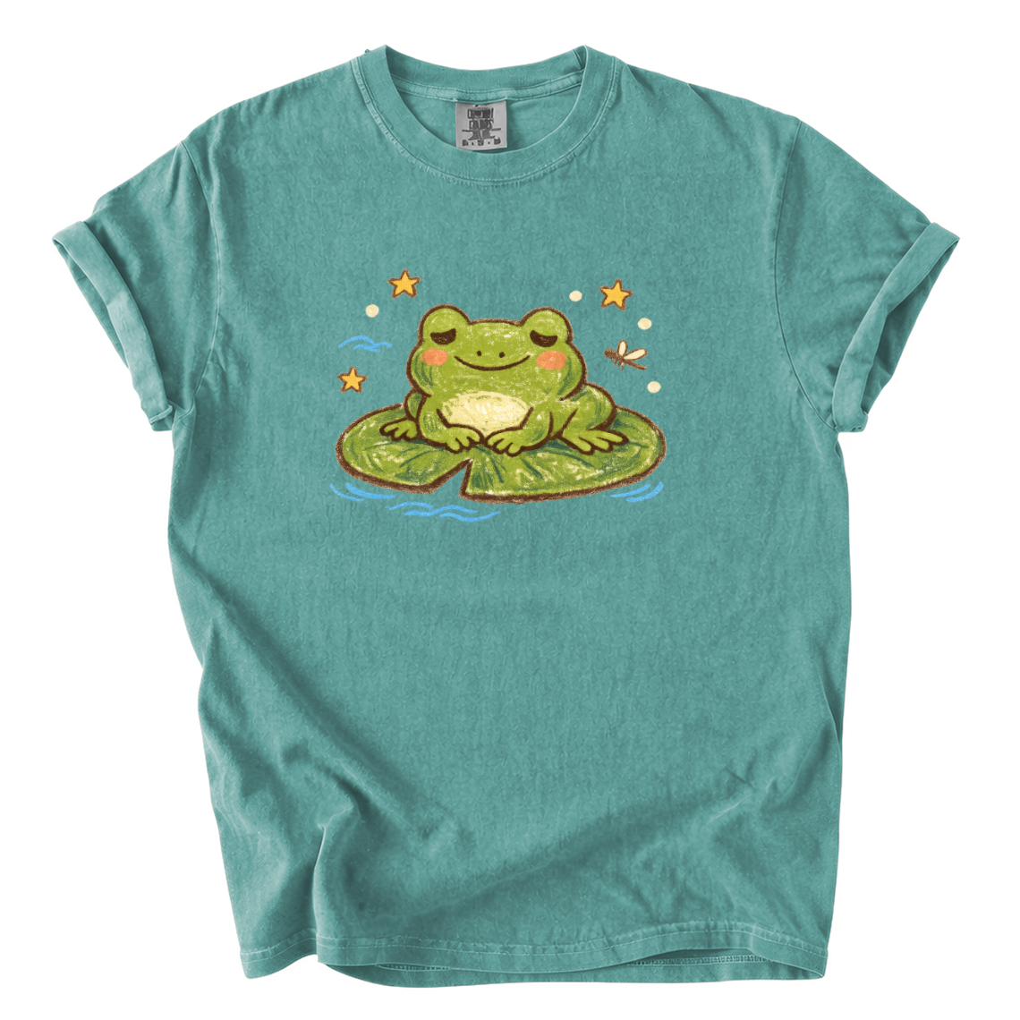 Frog on Lily Pad T-Shirt — Cute Meditating Frog Graphic Tee