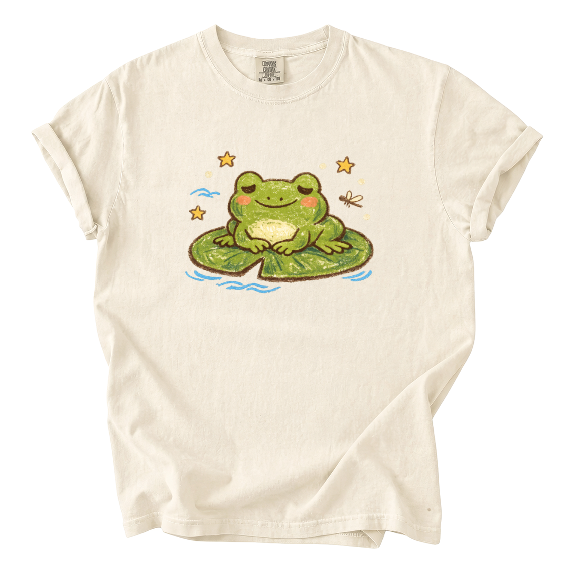 Frog on Lily Pad T-Shirt — Cute Meditating Frog Graphic Tee