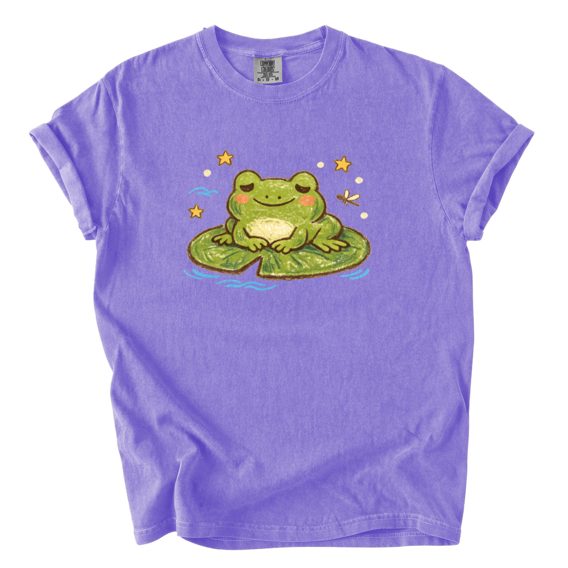Frog on Lily Pad T-Shirt — Cute Meditating Frog Graphic Tee