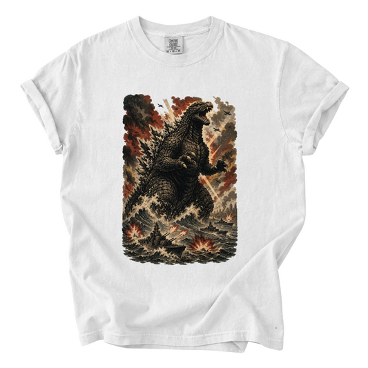Godzilla Sea Battle Shirt – Colossal Kaiju Comfort Colors Graphic Tee
