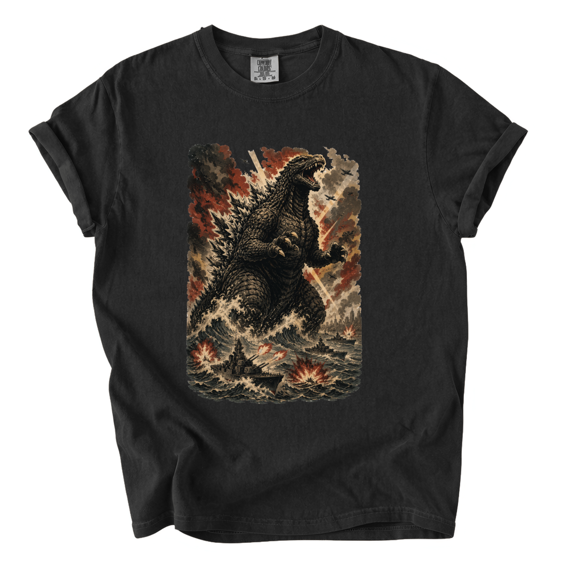Godzilla Sea Battle Shirt – Colossal Kaiju Comfort Colors Graphic Tee