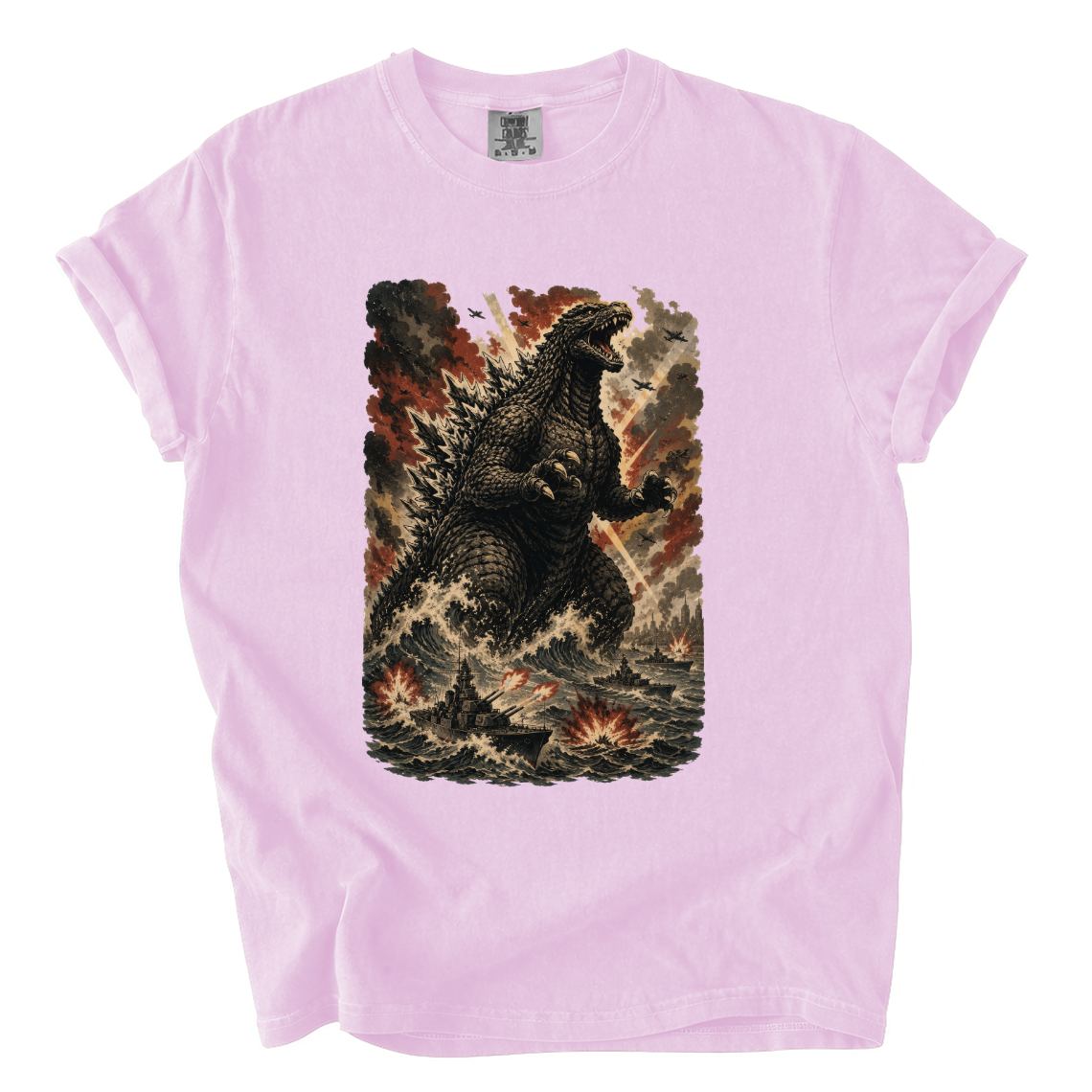 Godzilla Sea Battle Shirt – Colossal Kaiju Comfort Colors Graphic Tee