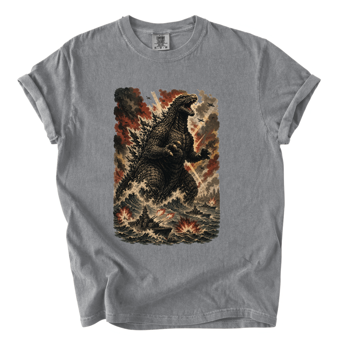 Godzilla Sea Battle Shirt – Colossal Kaiju Comfort Colors Graphic Tee