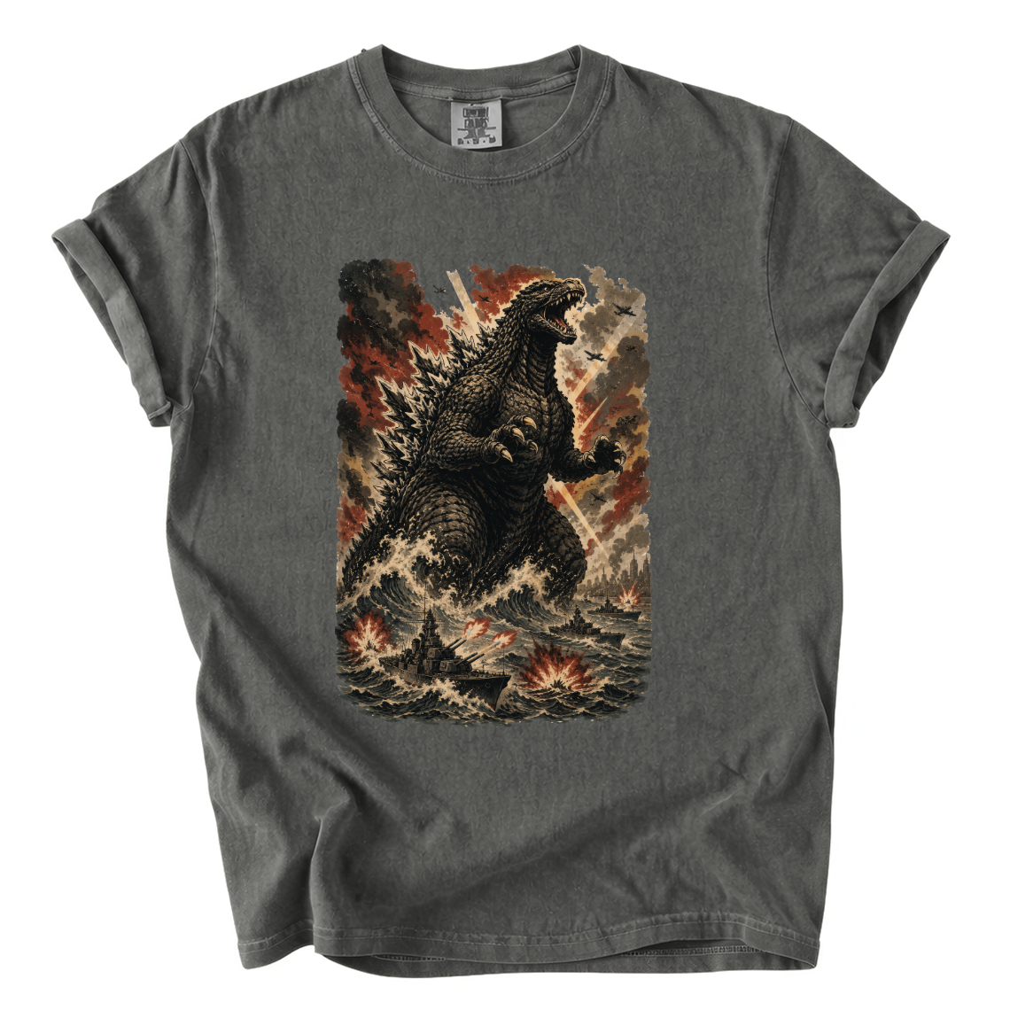 Godzilla Sea Battle Shirt – Colossal Kaiju Comfort Colors Graphic Tee