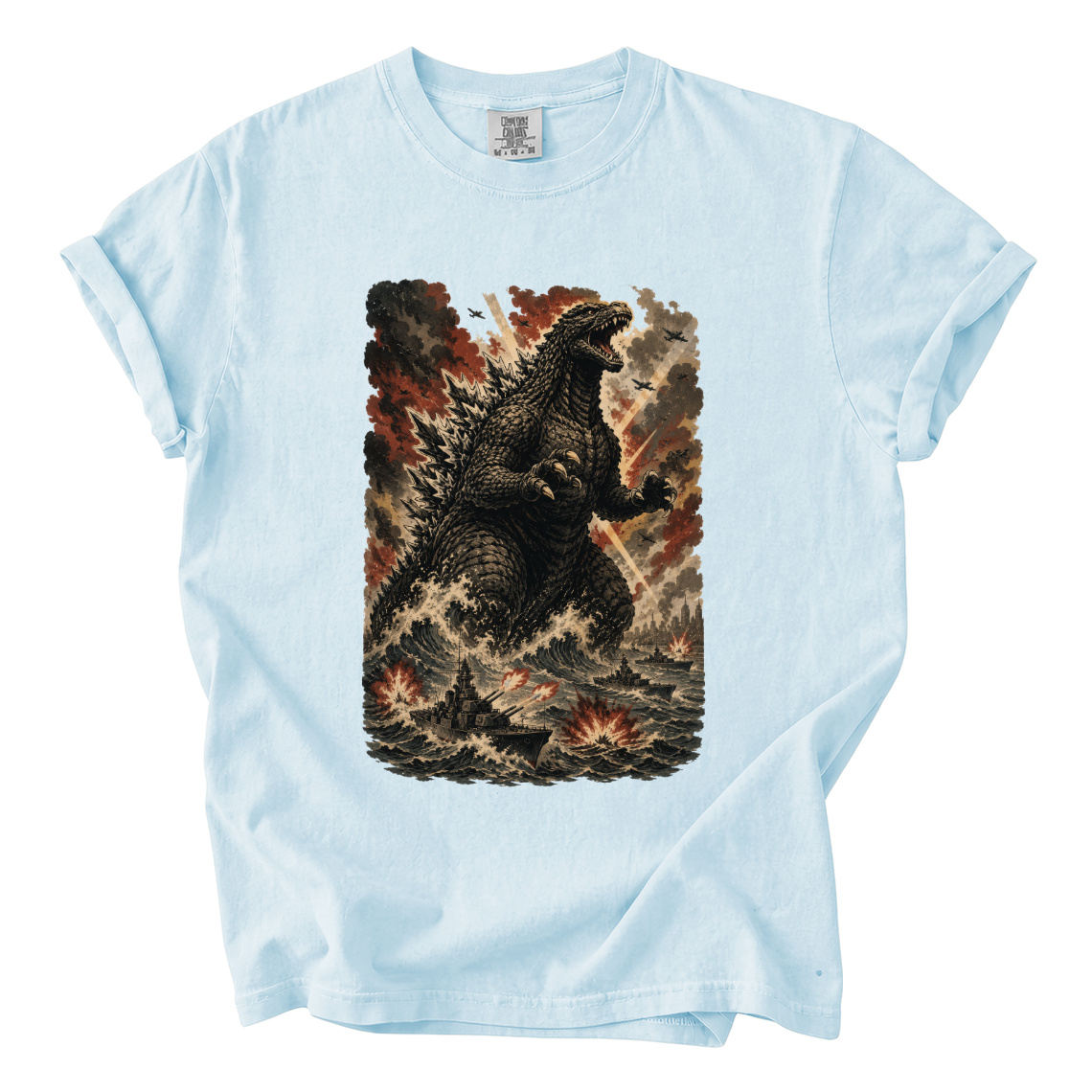 Godzilla Sea Battle Shirt – Colossal Kaiju Comfort Colors Graphic Tee