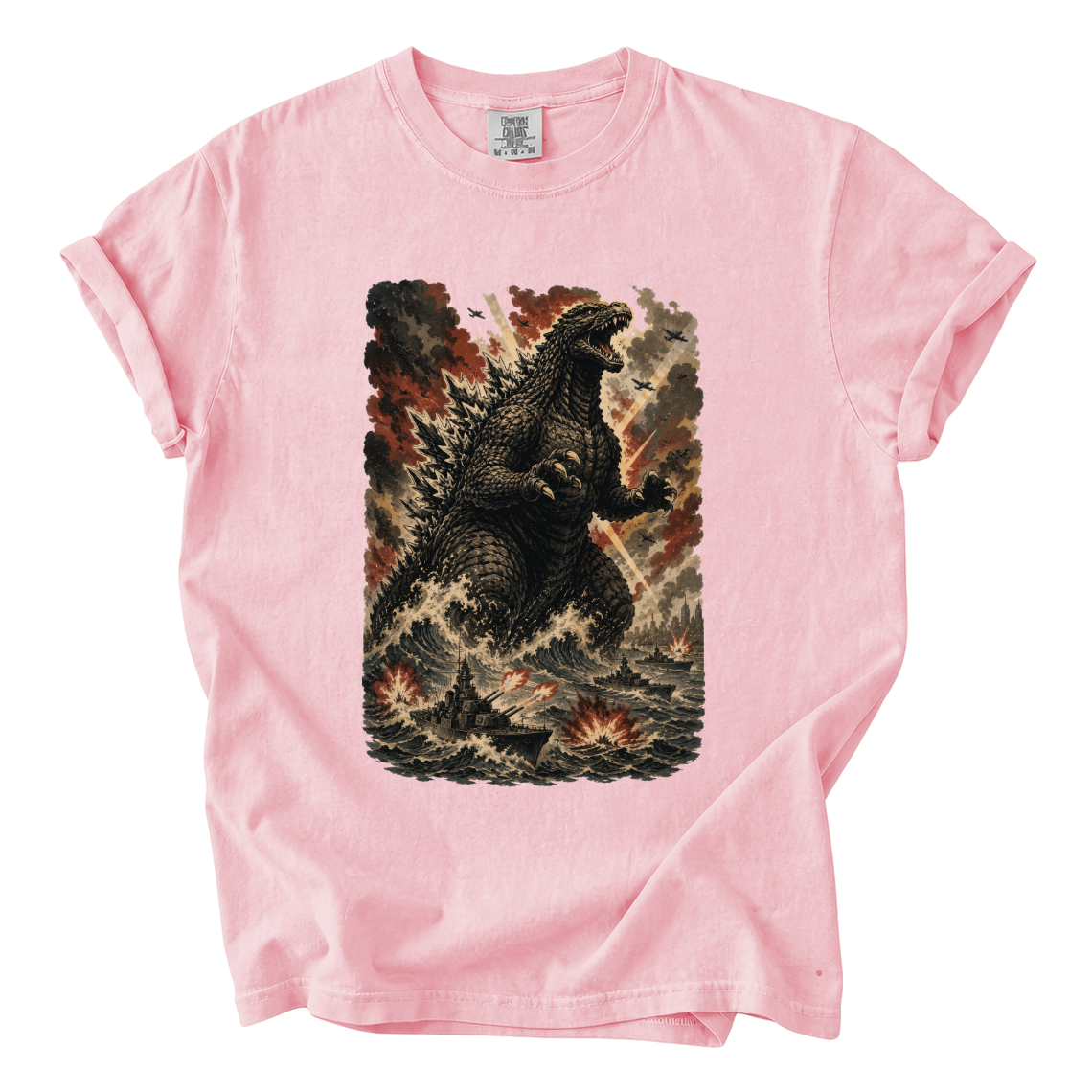 Godzilla Sea Battle Shirt – Colossal Kaiju Comfort Colors Graphic Tee