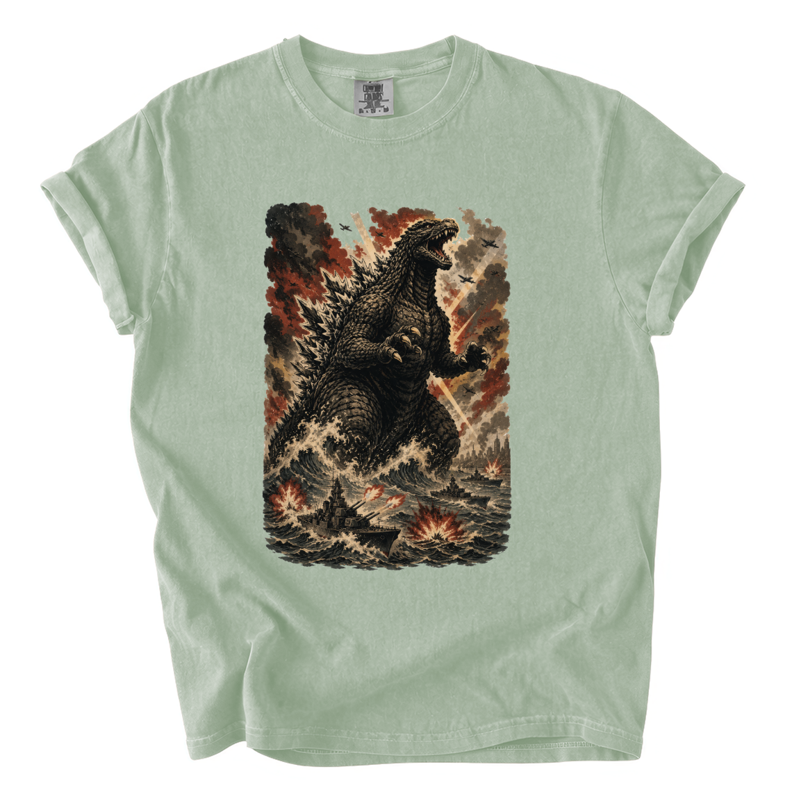 Godzilla Sea Battle Shirt – Colossal Kaiju Comfort Colors Graphic Tee