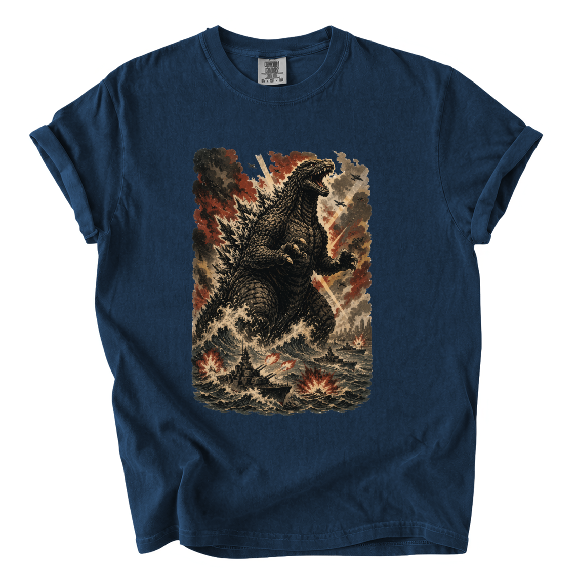 Godzilla Sea Battle Shirt – Colossal Kaiju Comfort Colors Graphic Tee