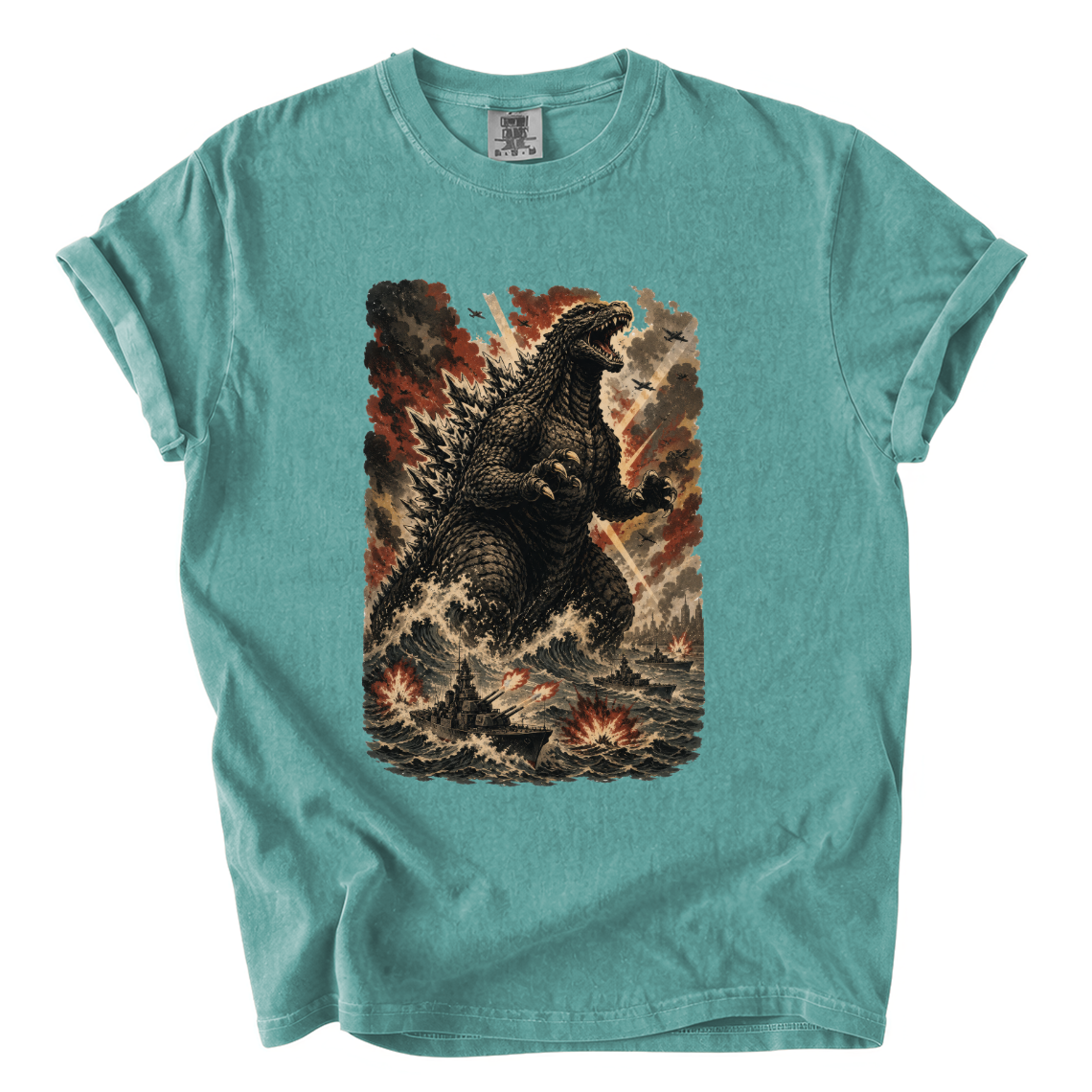 Godzilla Sea Battle Shirt – Colossal Kaiju Comfort Colors Graphic Tee