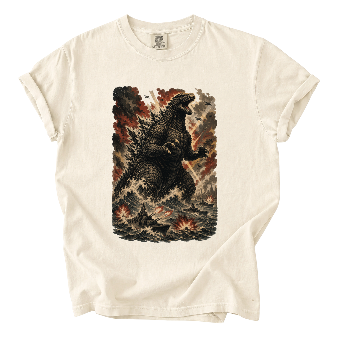 Godzilla Sea Battle Shirt – Colossal Kaiju Comfort Colors Graphic Tee