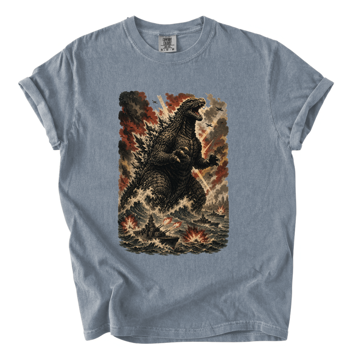 Godzilla Sea Battle Shirt – Colossal Kaiju Comfort Colors Graphic Tee