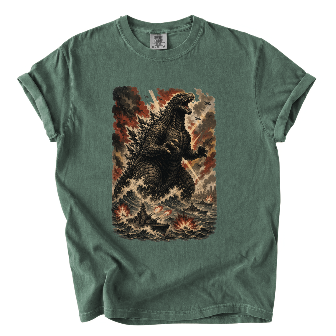 Godzilla Sea Battle Shirt – Colossal Kaiju Comfort Colors Graphic Tee
