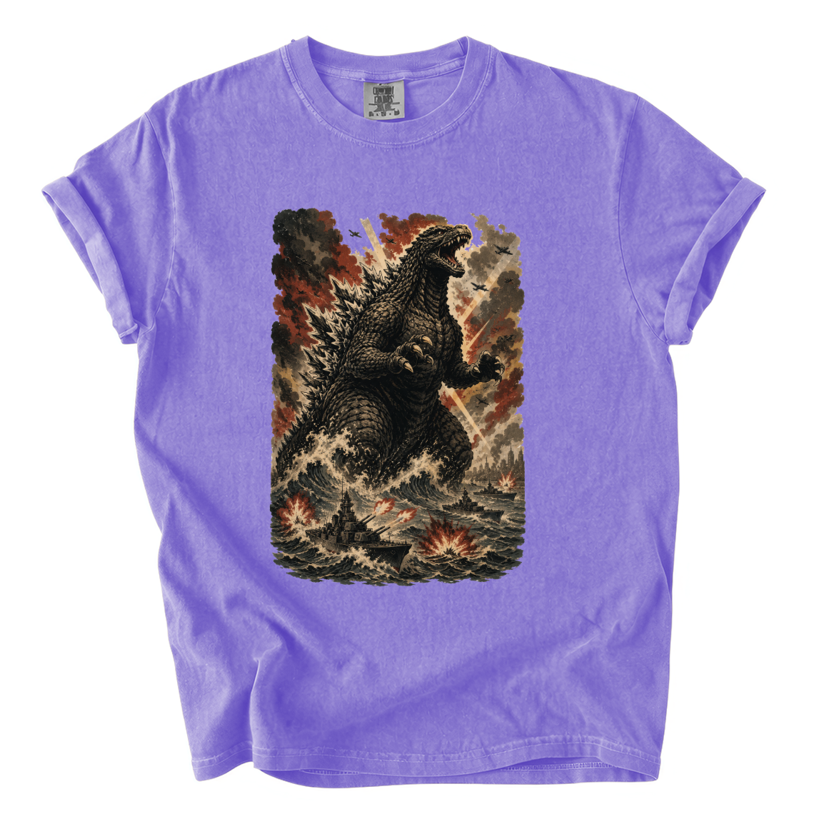 Godzilla Sea Battle Shirt – Colossal Kaiju Comfort Colors Graphic Tee