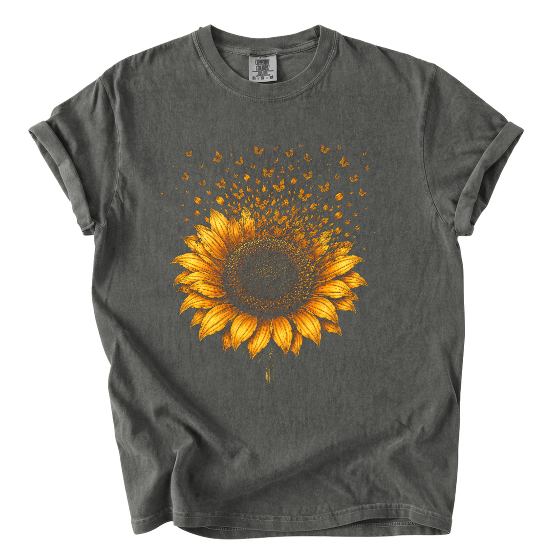 Sunflower Butterfly Shirt – Botanical Comfort Colors Graphic Tee
