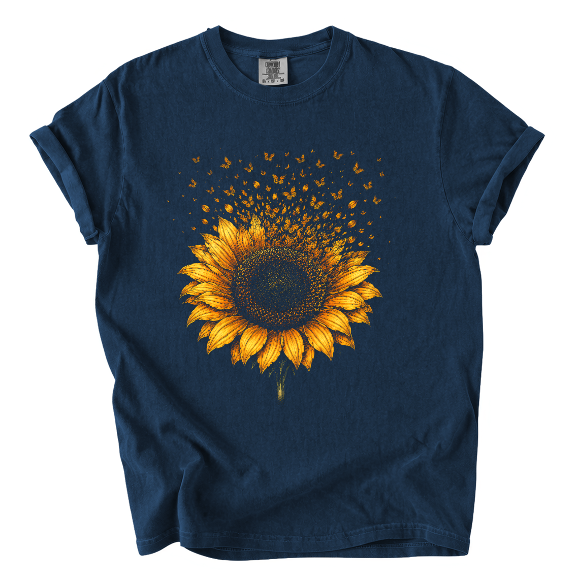 Sunflower Butterfly Shirt – Botanical Comfort Colors Graphic Tee