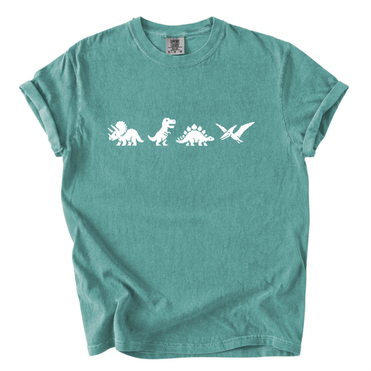 Pixel Dinosaur Shirt – Retro Prehistoric Comfort Colors Graphic Tee