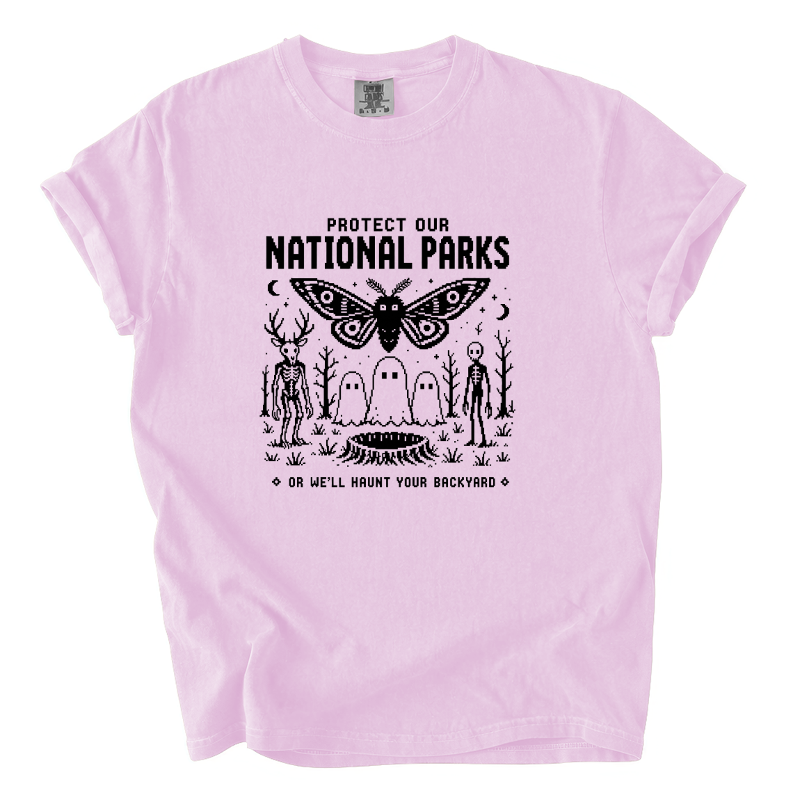 Protect Our National Parks Shirt – Funny Cryptid Pixel Art Comfort Colors Tee
