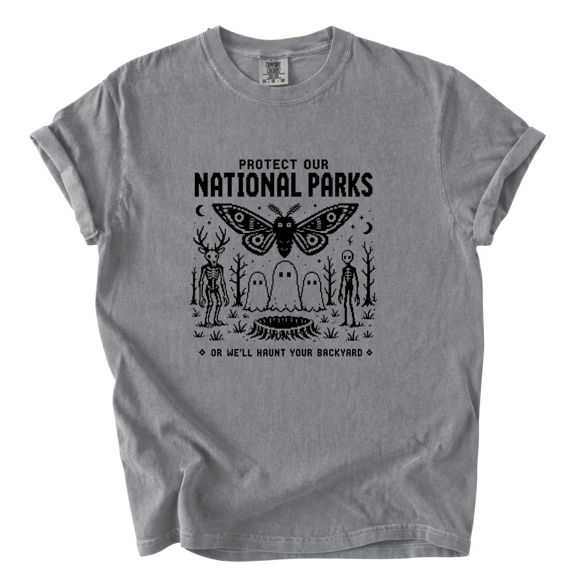 Protect Our National Parks Shirt – Funny Cryptid Pixel Art Comfort Colors Tee