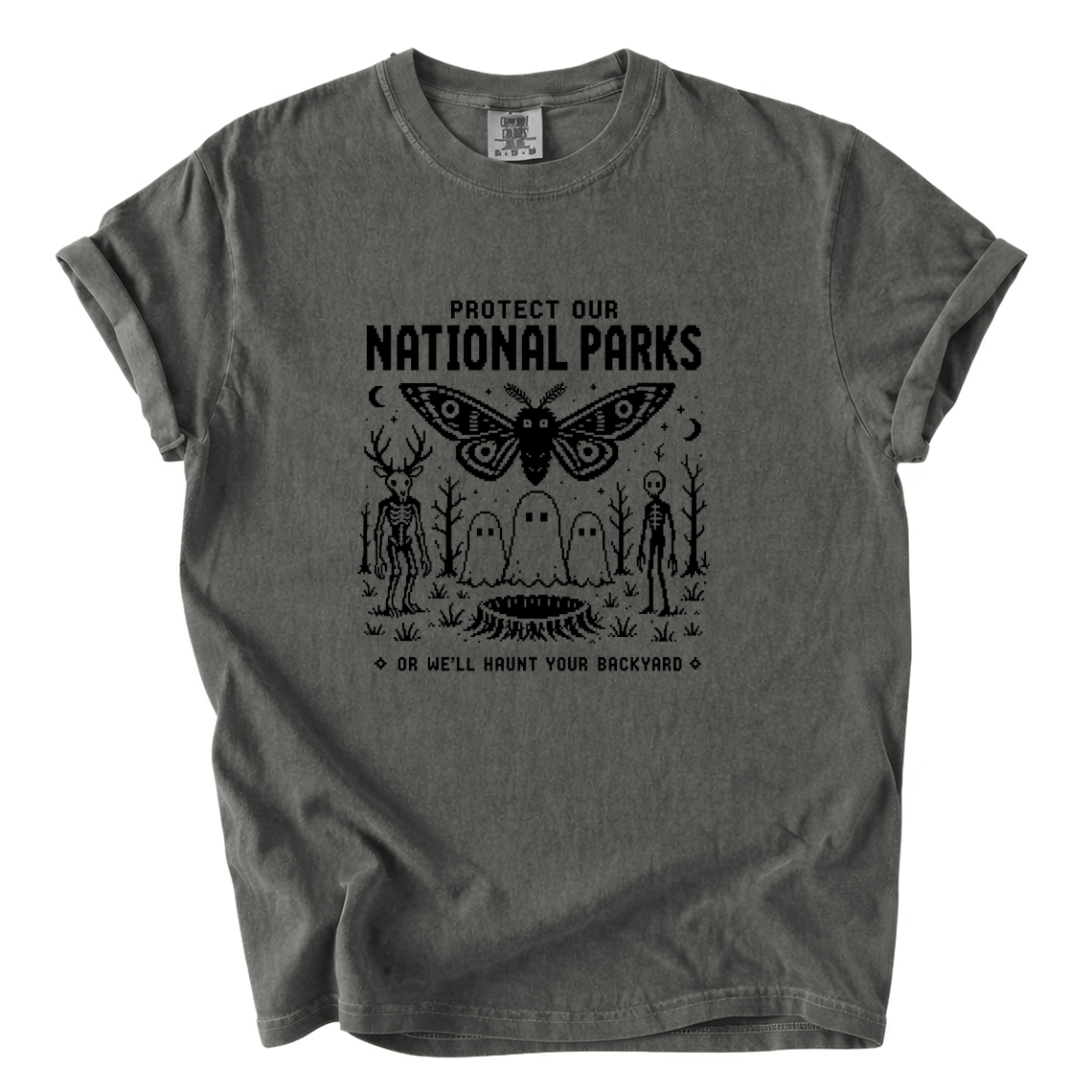 Protect Our National Parks Shirt – Funny Cryptid Pixel Art Comfort Colors Tee