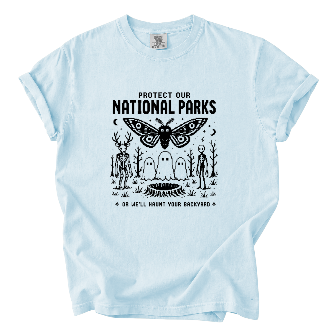 Protect Our National Parks Shirt – Funny Cryptid Pixel Art Comfort Colors Tee