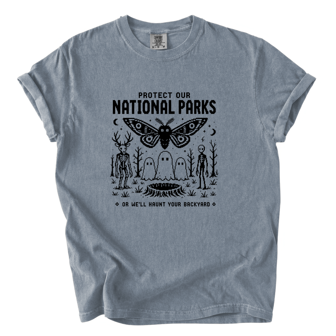 Protect Our National Parks Shirt – Funny Cryptid Pixel Art Comfort Colors Tee