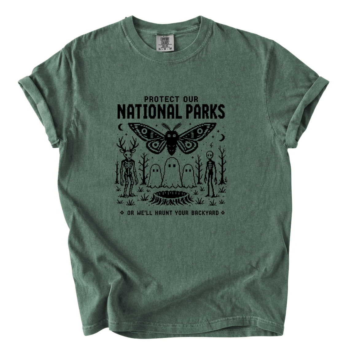 Protect Our National Parks Shirt – Funny Cryptid Pixel Art Comfort Colors Tee