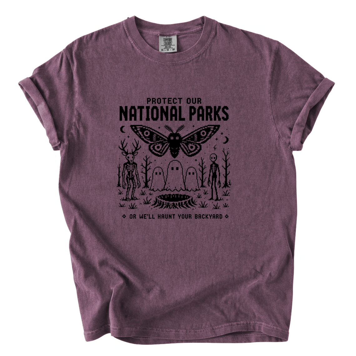Protect Our National Parks Shirt – Funny Cryptid Pixel Art Comfort Colors Tee