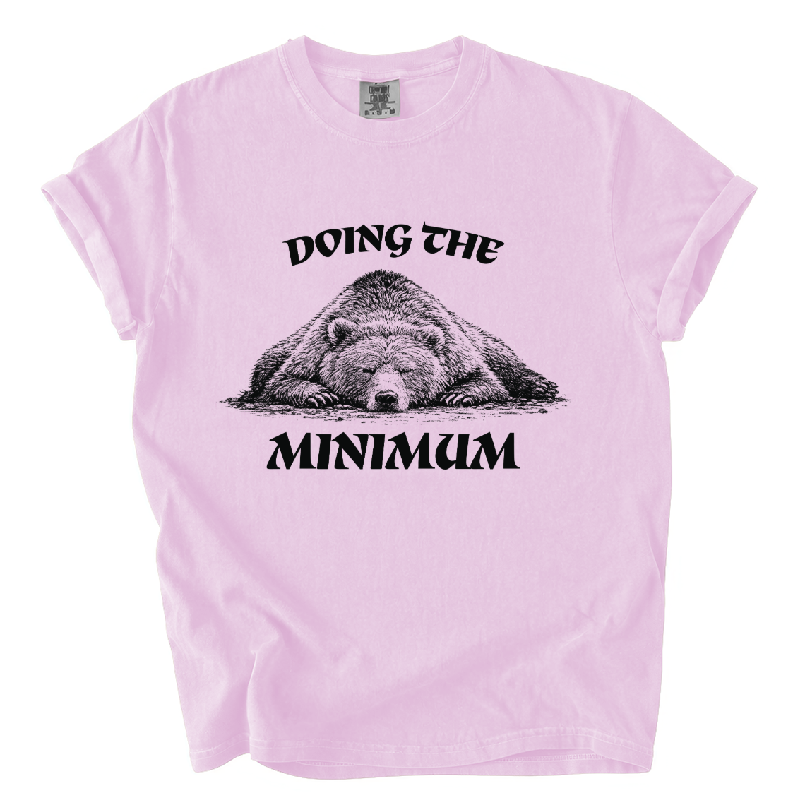 Doing the Bear Minimum Shirt – Funny Lazy Bear Comfort Colors Tee