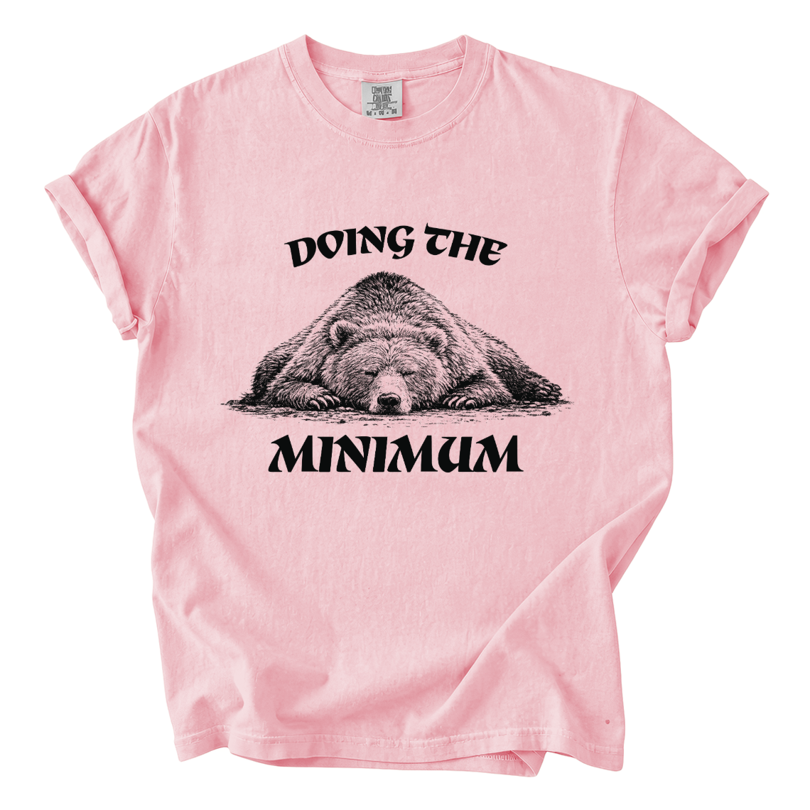 Doing the Bear Minimum Shirt – Funny Lazy Bear Comfort Colors Tee