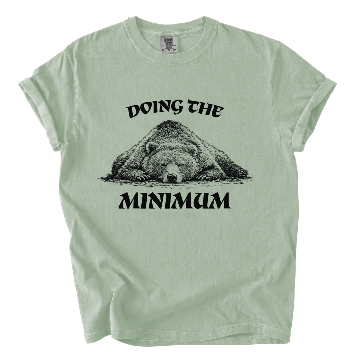 Doing the Bear Minimum Shirt – Funny Lazy Bear Comfort Colors Tee