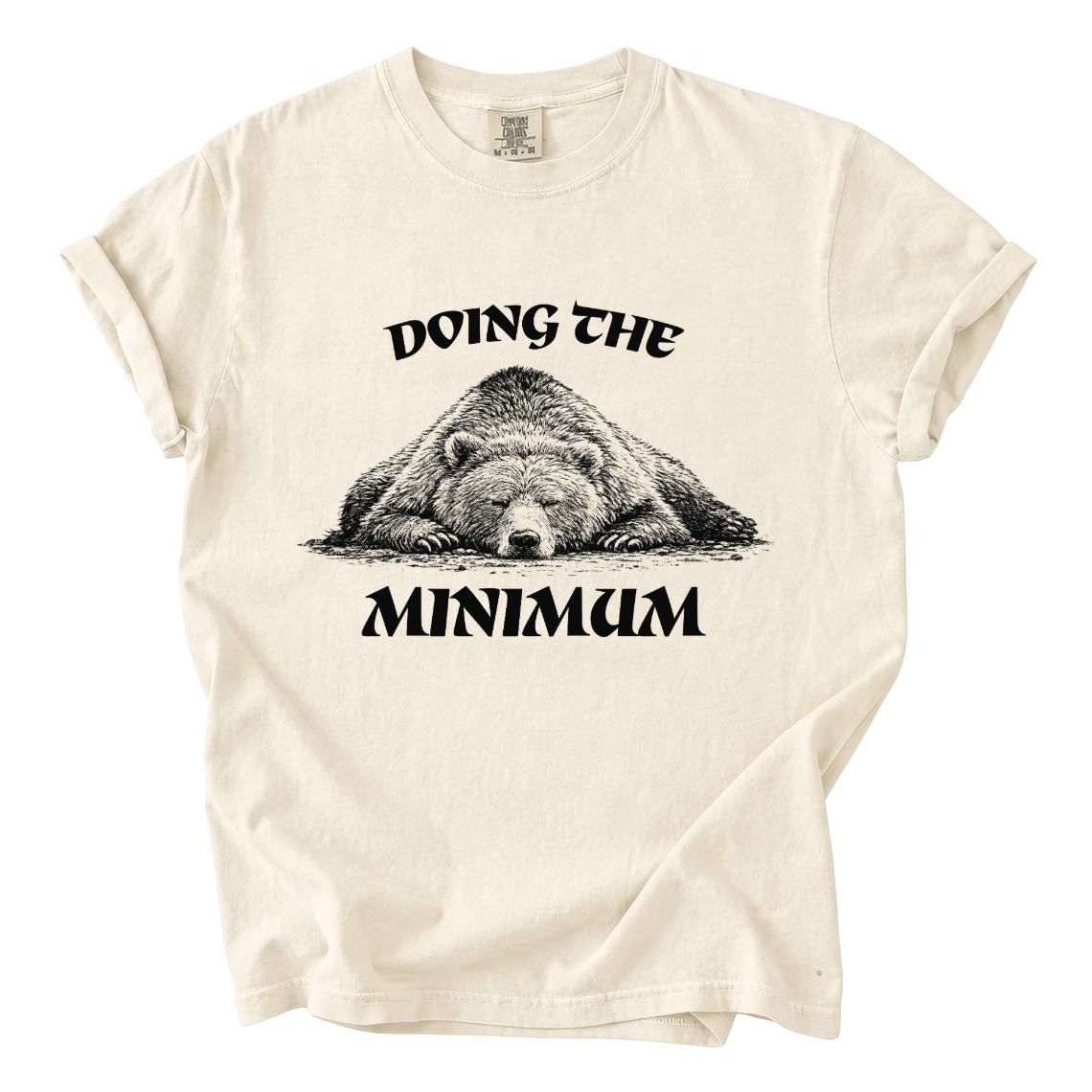 Doing the Bear Minimum Shirt – Funny Lazy Bear Comfort Colors Tee