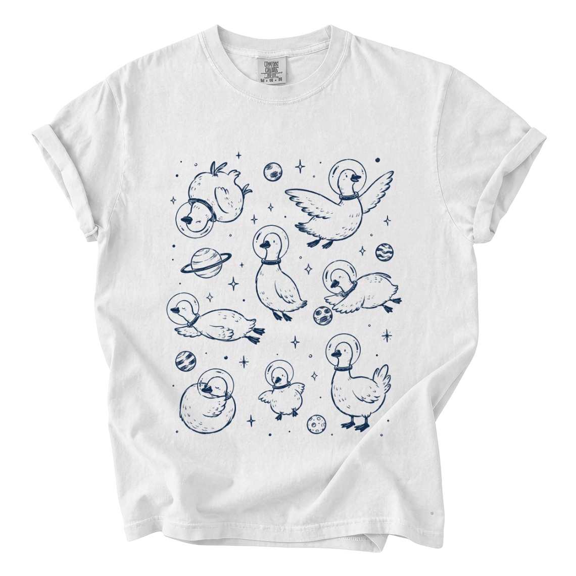 Cute Space Goose Shirt – Astronaut Animal Comfort Colors Graphic Tee