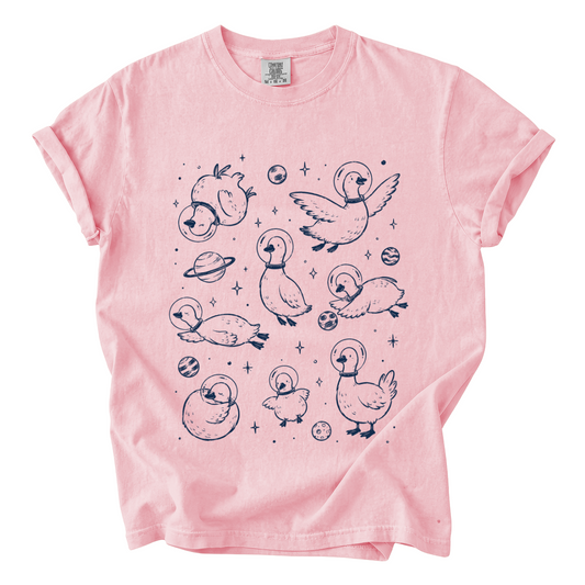 Cute Space Goose Shirt – Astronaut Animal Comfort Colors Graphic Tee