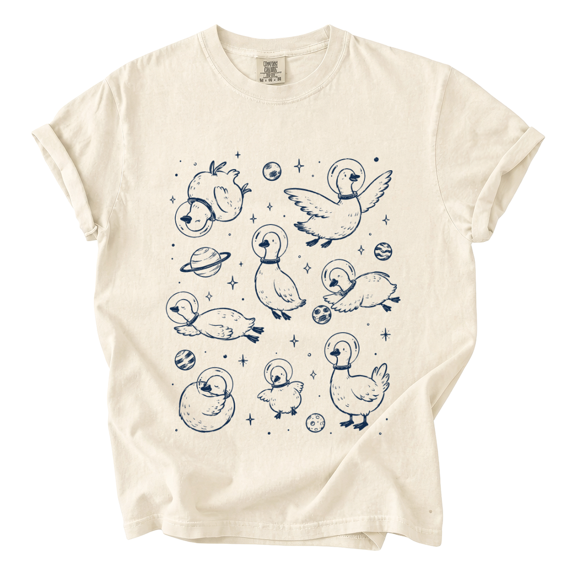 Cute Space Goose Shirt – Astronaut Animal Comfort Colors Graphic Tee
