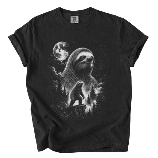 Moonlit Sloth Shirt – Vintage Forest Wildlife Comfort Colors Tee
