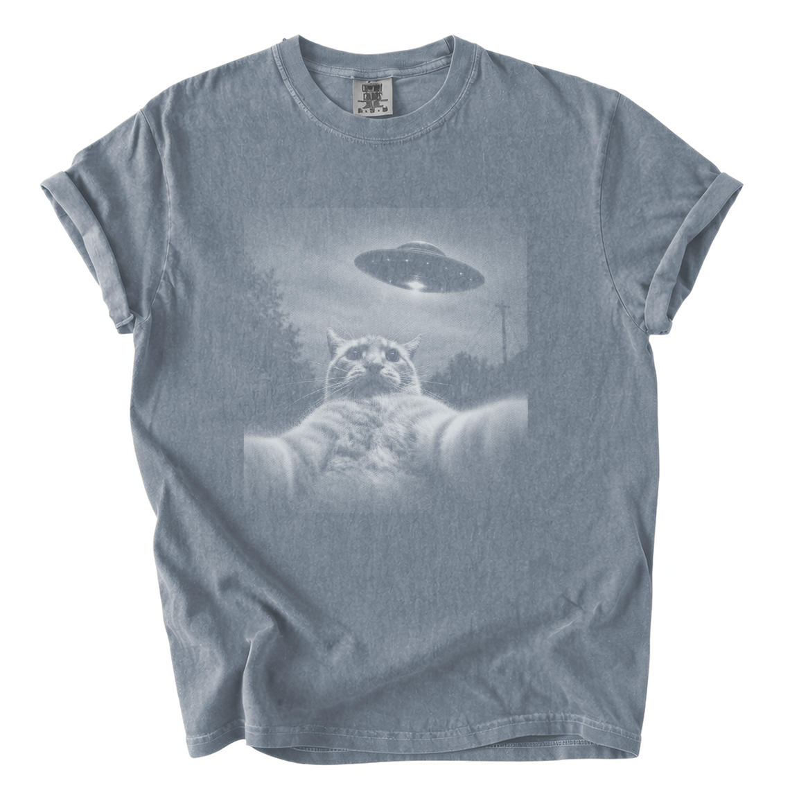 Cat Selfie UFO Shirt – Funny Alien Sighting Comfort Colors Tee