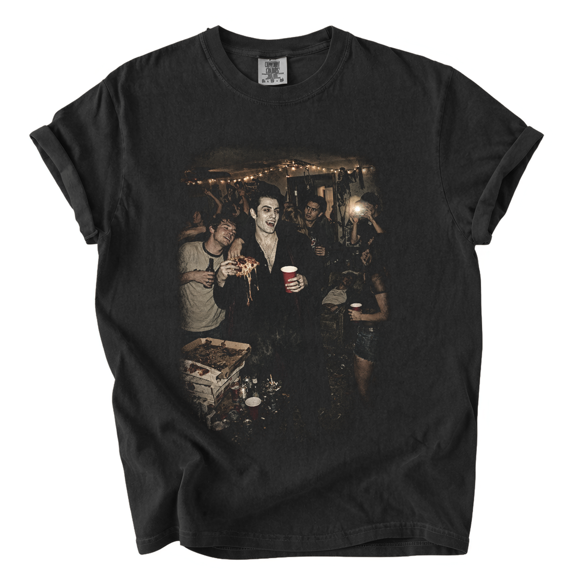 Vampire Eating Pizza Shirt – Funny Halloween Party Comfort Colors Tee