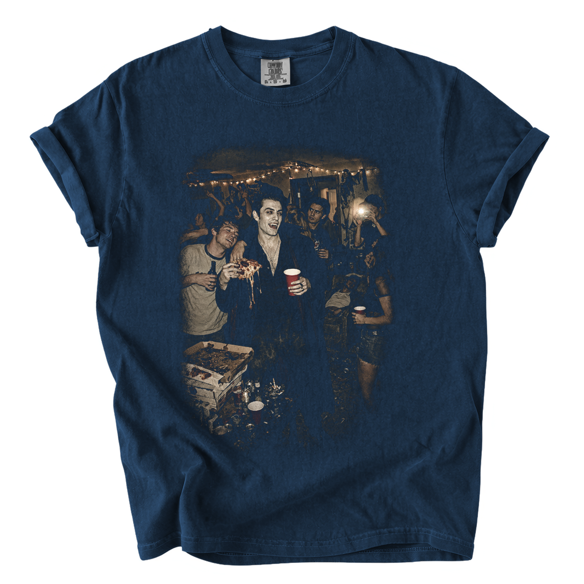 Vampire Eating Pizza Shirt – Funny Halloween Party Comfort Colors Tee