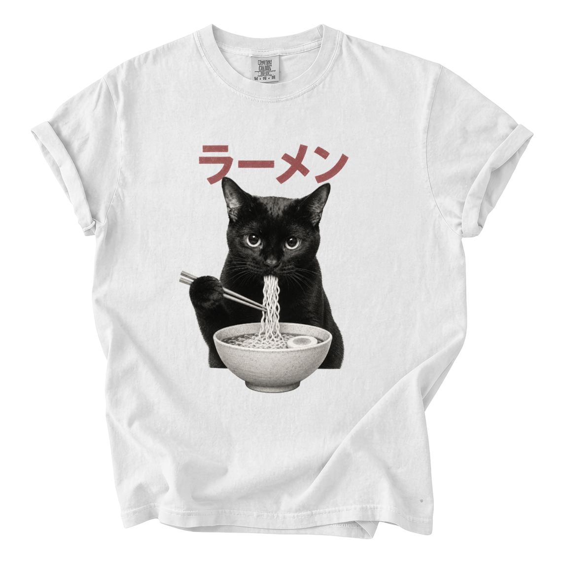 Black Cat Eating Ramen Shirt – Funny Japanese Comfort Colors Tee