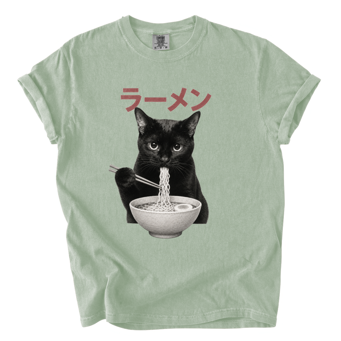 Black Cat Eating Ramen Shirt – Funny Japanese Comfort Colors Tee